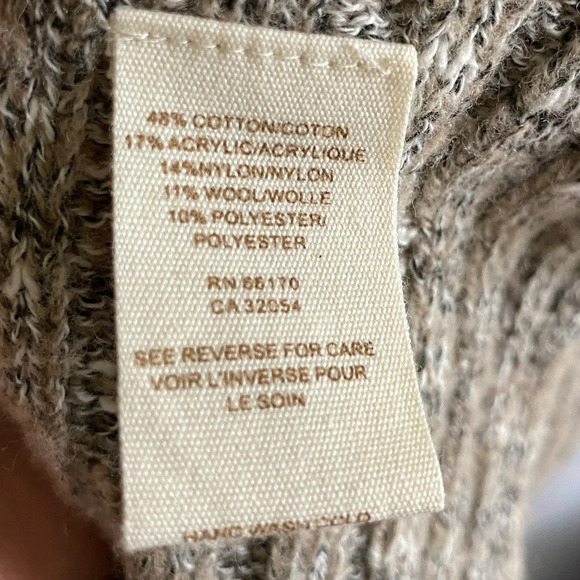 FREE  People Speckled Oversized Open Cardigan Sweater Taupe Size L - Picture 10 of 12